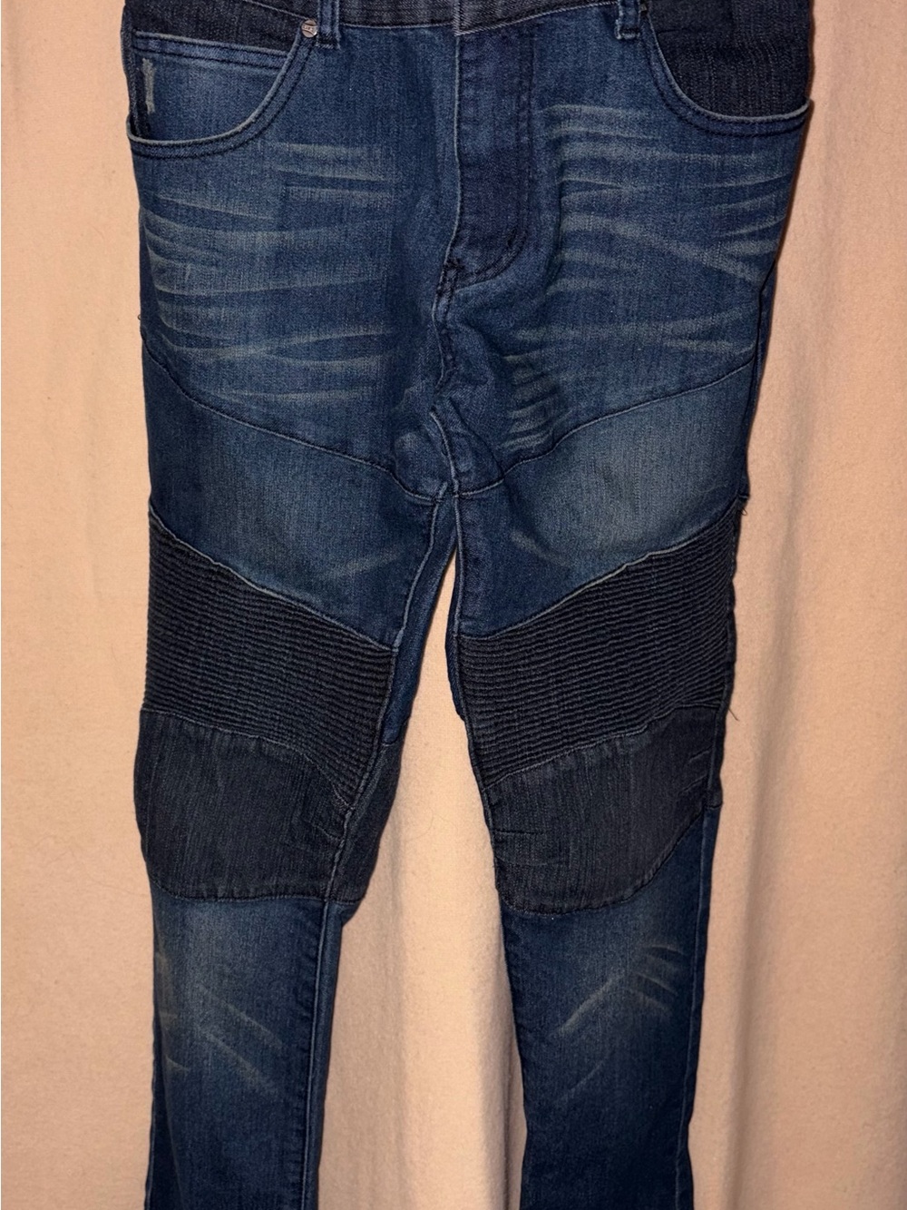 RAW Fit Dark Blue Moto-Style Jeans NWOT